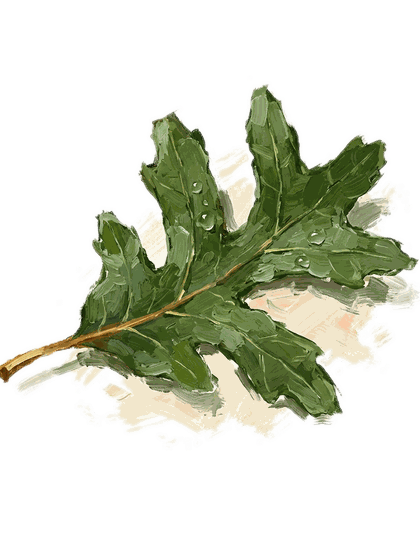 Hoja en estilo painterly